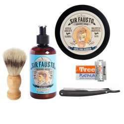 Sir Fausto Barberia Crema Afeitar After Shave Brocha Navajin Kit