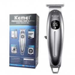 Maquina de Corte Patillera Trimmer Kemei KM-1948 Plateada Con Display