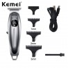 Maquina de Corte Patillera Trimmer Kemei KM-1948 Plateada Con Display