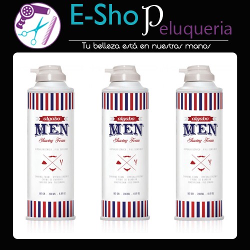 Espuma de Afeitar Shaving Foam Algabo Men 200ml Kit x 3u