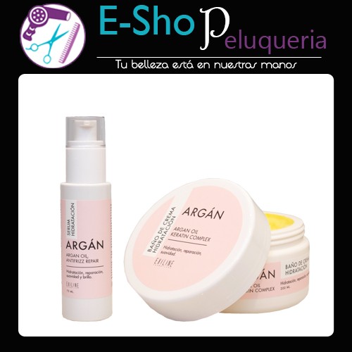 Serum + Baño De Crema Argan Oil Anti Frizz Exiline Keratin Complex