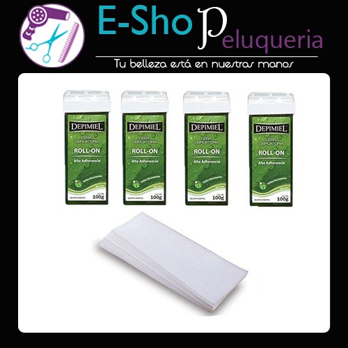 Cera Depilatoria Roll On X4u Alta Adherencia Depimiel + 100 Bandas