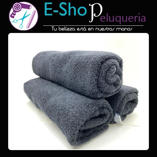 Kit 3 Toallas de Algodon Para Peluqueria 74x46cm Barberia Negra