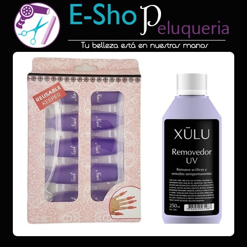 Kit Removedor De Esmalte SemiPermanente Xulu 250ml + Capuchones