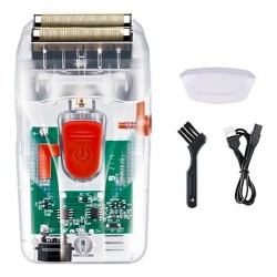 Afeitadora Doble Foil Recargable Kemei Shaver Cristal Ng987