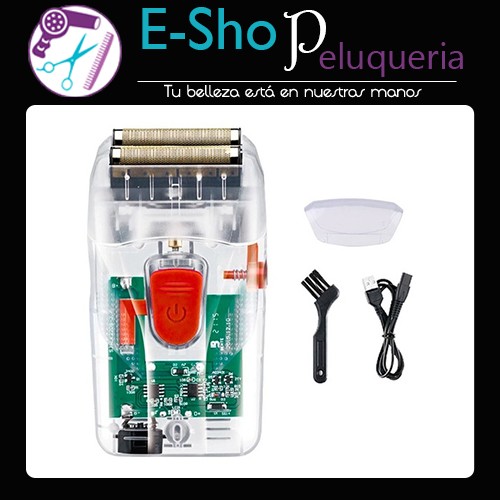 Afeitadora Doble Foil Recargable Kemei Shaver Cristal Ng987