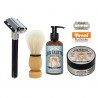Kit Barbero Sir Fausto: Crema para Barbear + Brocha + Afeitadora + After Shave + Hojas