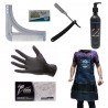 Kit Gel Para Barbear + Navaja + Delantal + Peine Barber Shop + Guantes de Nitrilo