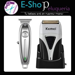 Maquina Patillera Kemei 1949 + Afeitadora Con Base Kemei 3383 Kit