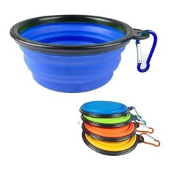 Comedero Bebedero Plegable De Silicona Gancho Acero 15 Cm