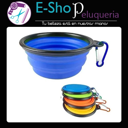 Comedero Bebedero Plegable De Silicona Gancho Acero 15 Cm