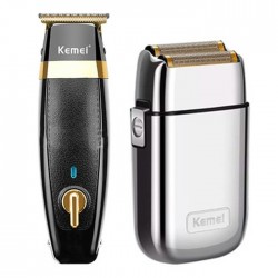 Kit Maquina de Corte Kemei KM-1834 + Afeitadora Kemei KM-TX1