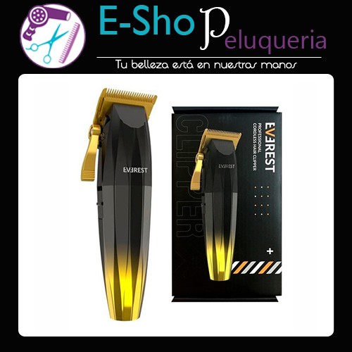 Maquina Cortadora De Pelo Everest Negra Y Dorada Profesional