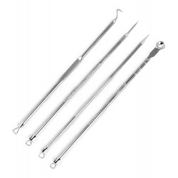 Set De 4 Removedor Extractor De Puntos Negros Comedones Acne