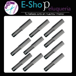 Peine De Corte Profesional Barberia De Carbono Kit X10