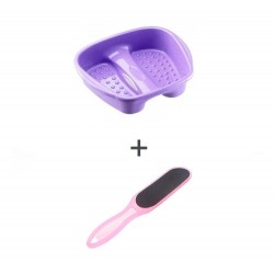 Kit Batea Plastica Bacha De Podologia Pedicuria Para Pies Dompel + Escofina