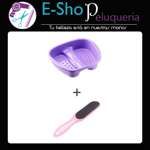 Kit Batea Plastica Bacha De Podologia Pedicuria Para Pies Dompel + Escofina