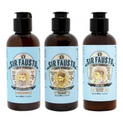 Sir Fausto Men's Kit Shampoo Para Barba + Cabello + After Shave Travel Viaje