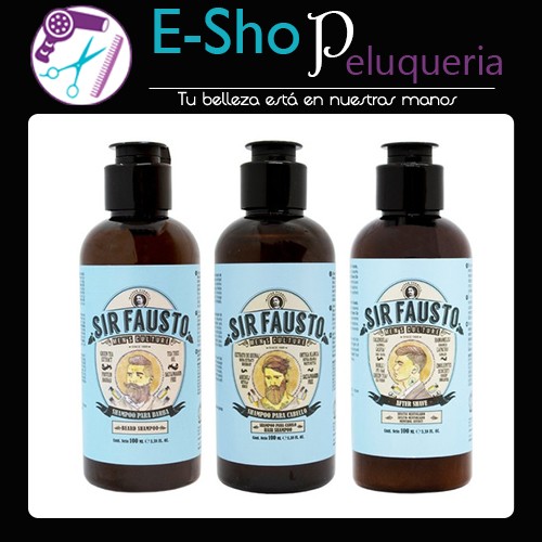 Sir Fausto Men's Kit Shampoo Para Barba + Cabello + After Shave Travel Viaje