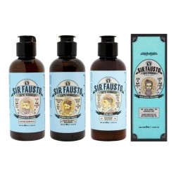 Sir Fausto Men's Kit Shampoo Para Barba + Cabello + After Shave + Oleo Travel Viaje