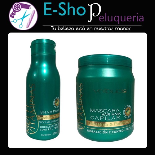 Kit Volbucle Shampoo + Mascara Queratina y Panthenol Multi Vitaminas