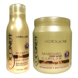 Shampoo + Mascara Capilar Volbucle Coconut Reparador Revitalizante