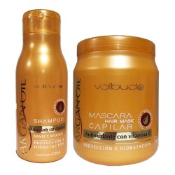 Kit Shampoo + Mascara Capilar Volbucle Argan Oil Antioxidante Vitamina E