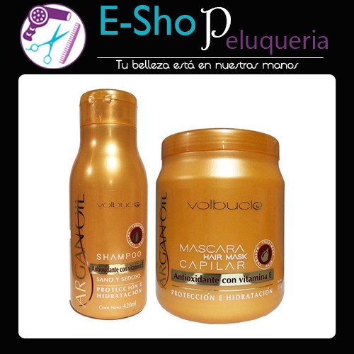 Kit Shampoo + Mascara Capilar Volbucle Argan Oil Antioxidante Vitamina E
