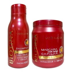 Kit Mascara Capilar + Shampoo Volbucle Biotina Anti Caspa Caida