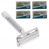 Kit Afeitadora Clasica Profesional Metal Barber Barba + 20 Hojas