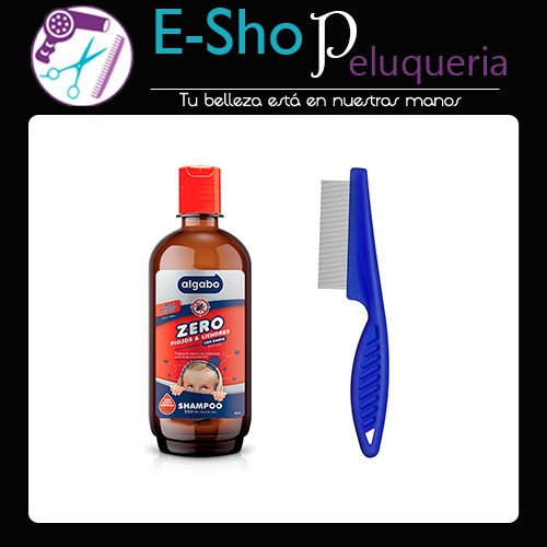 Kit Shampoo para Piojos y Liendres Zero Algabo x 500ml + Peine Fino