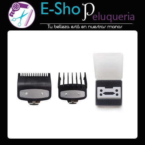 Kit Alzas Peines Guia Máquina 0,5 + 1,5 + Cuchilla Wahl Ceramica