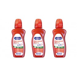 Enjuague Bucal Sin Alcohol Cool Mint Algabo x 500ml Kit x3
