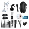 Kit Combo Barbería Tijeras Capa Set Peines Navaja Portatalco