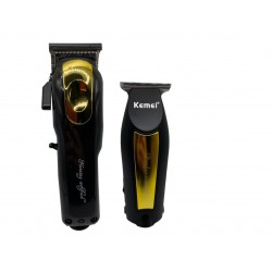 Kit Maquina de Corte Kemei KM-95 + Trimmer Patillera Detailer Kemei KM-100