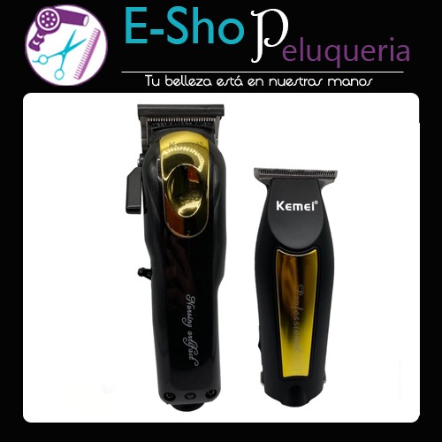 Kit Maquina de Corte Kemei KM-95 + Trimmer Patillera Detailer Kemei KM-100