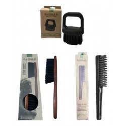 Kit Cepillo Anillo Barber Ragnar + Cepillo Fade + Quita Pelo