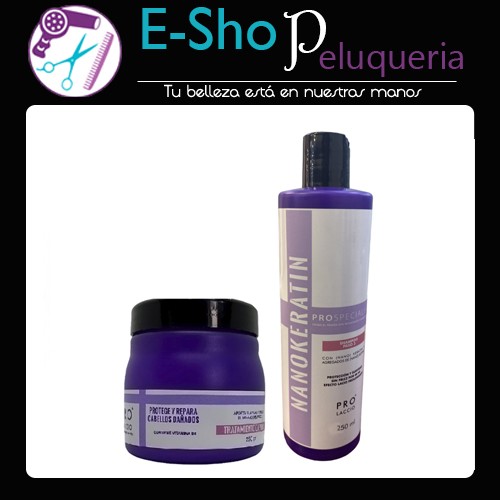 Kit Shampoo + Tratamiento Capilar Nanokeratin 250ml Prolaccio