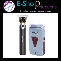 Patillera Barberia Duga D410 + Shaver Kemei Profesional 3382 Kit