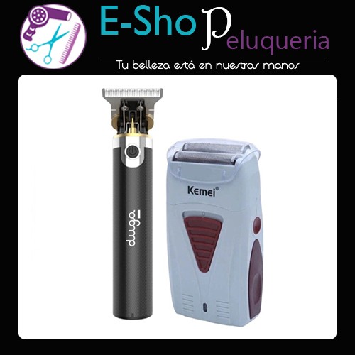 Patillera Barberia Duga D410 + Shaver Kemei Profesional 3382 Kit