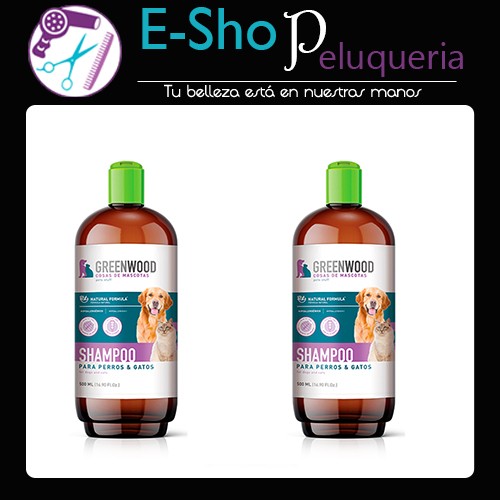 Shampoo Para Perro gato Greenwood 500ml Kit x2u