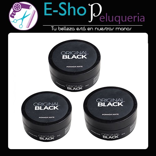 Original Black Cera Cabello Pomada Mate Barberia X 50 Ml X3