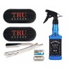 Kit Rociador Whisky + Gripper Tru Barber Negro + Navaja de Corte