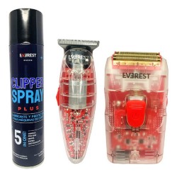 Kit Everest Afeitadora + Patillera Transparente + 5 En 1