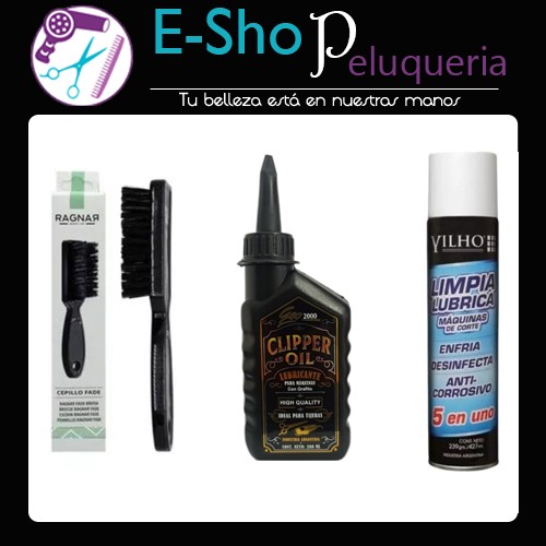 Kit Lubricante +5 En 1 +cepillo Fade Para Maquinas Barberia
