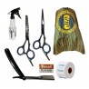 Kit Barber Tijeras + Navaja + Filos + Rociador + Capa