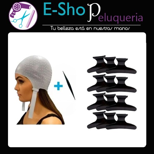 Kit Gorro Para Mechas Dompel + 12 Broches Peluqueria Profesional