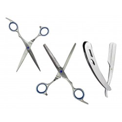 Kit Tijeras Corte Filo Navaja Pulir 6 Pulgadas Navaja Barber