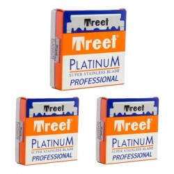 Treet Platinum Hojas De Afeitar Para Navaja Barbería X100 Kit X3