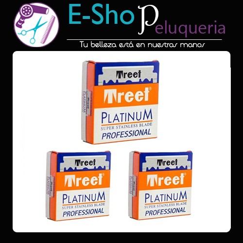 Treet Platinum Hojas De Afeitar Para Navaja Barbería X100 Kit X3